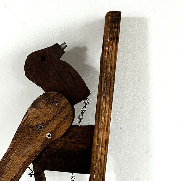 Vintage 1987 Handmade Woodpecker Wood Door Knocker Wall Art Ron Gerstenmaier - Picture 3 of 10